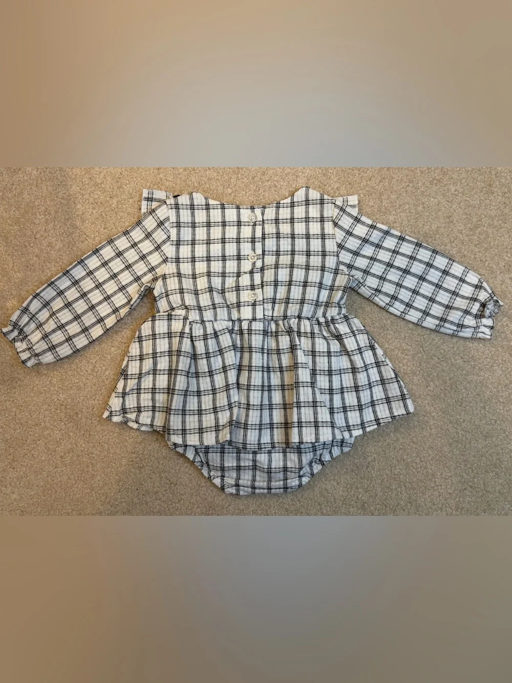Nicole Miller New York Black & White Plaid Bubble Romper